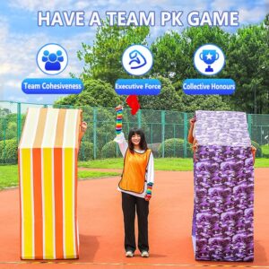 4PCS Teamwork Games Playing Run Mat, Indoor and Outdoor Team Building Activities Field Day Fun Running Race Games (Size : Adult-11M//36FT)