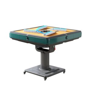 Funho USA 3rd Generation Rotor-Wing Automatic Mahjong Table with 44 Chinese Style Mahjong Tiles of 2 Sets Folding Style