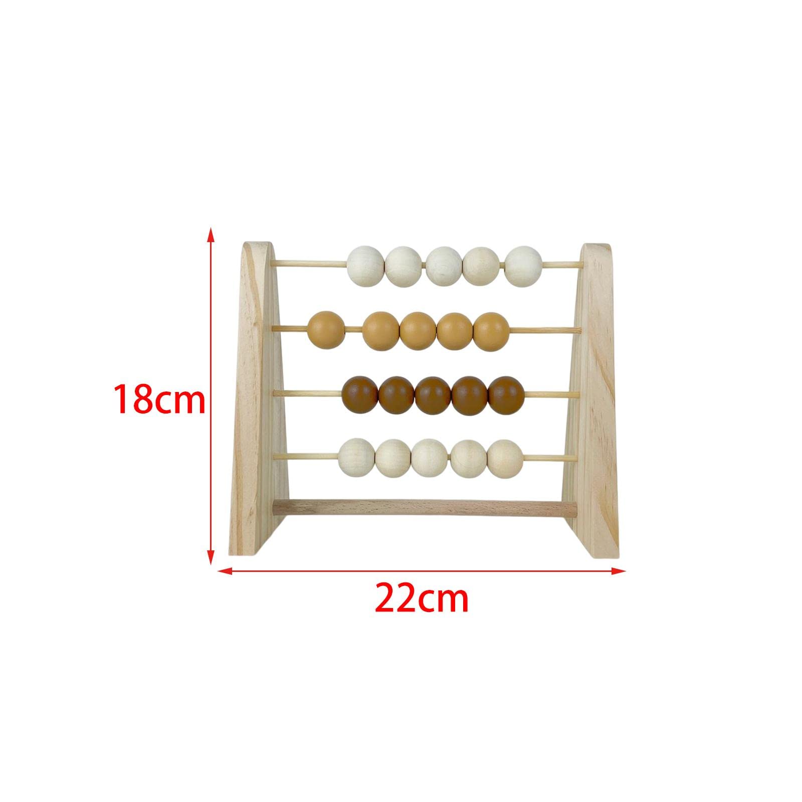 Menolana Montessori Wooden Abacus for Kids Math Multi Color Beads Math Learning for 3 4 5 Year Old, Yellow