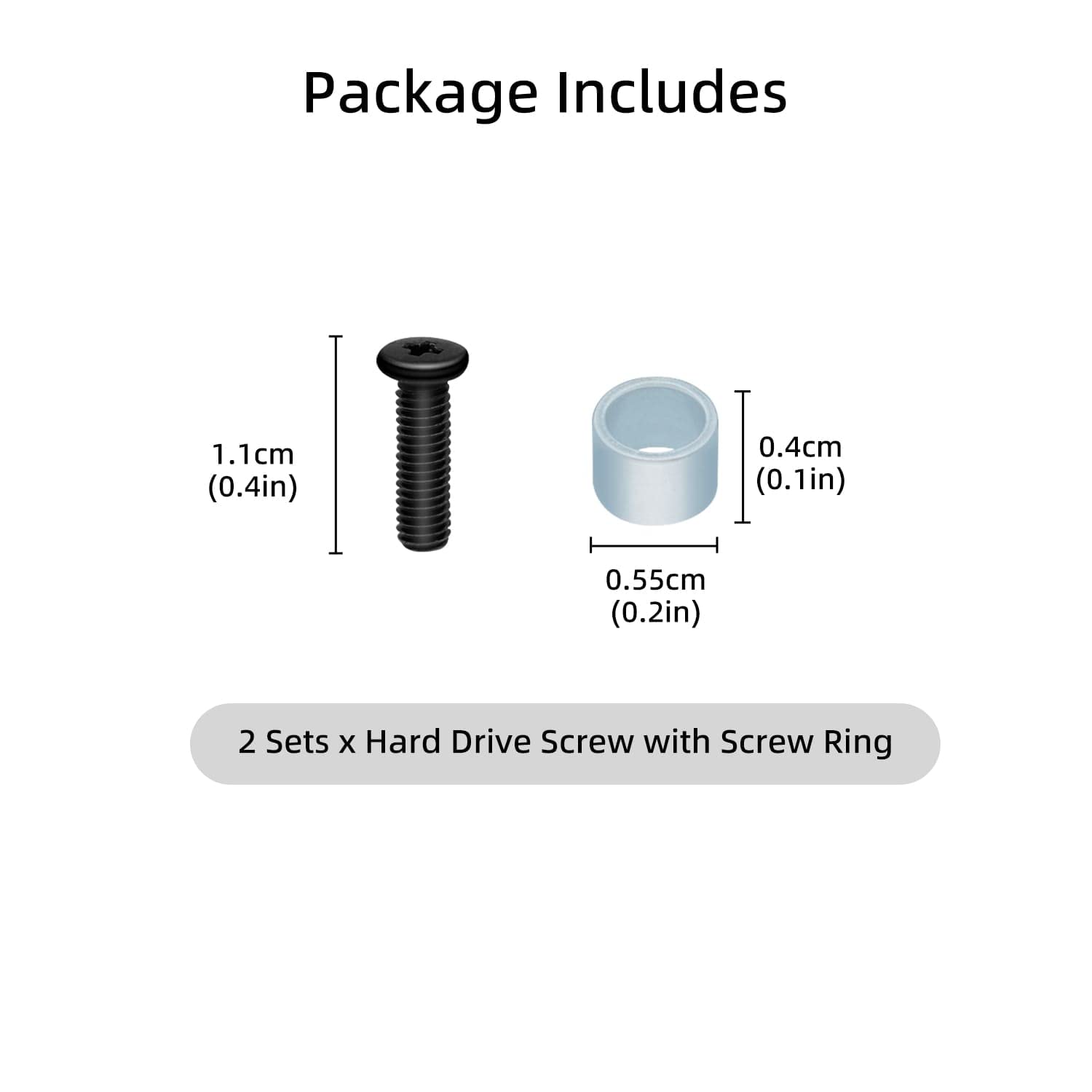 Mcbazel 2Pcs PS5 SSD Screw and 2Pcs Ring Replacement for PS5, Solid State Drive Repair Accessories (NOT for PS5 Slim)