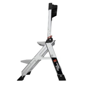 Little Giant Ladders Safety Step 3-Step Aluminum Step Stool (10310BA) and Little Giant Ladders Jumbo Step 2-Step Aluminum Step Stool (11902), Silver