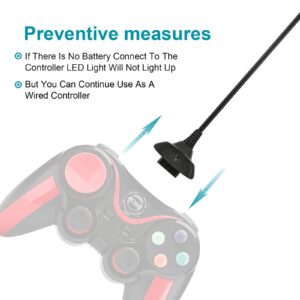 Xbox 360 Controller Charging Cable - Replacement for Microsoft Xbox 360 / Xbox 360 Slim Wireless Gaming Controllers charger