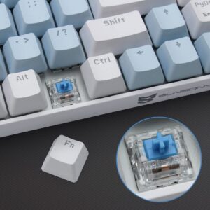 Merdia Dual Mode 2.4G/BT Wireless Mechanical Keyboard Blue Switch Gaming Keyboard 68 Keys White & Blue | Office Keyboard | PC Gaming Keyboards | Mechanical Gaming Keyboard