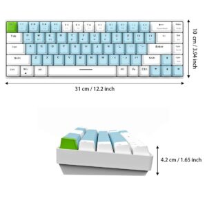 Merdia Dual Mode 2.4G/BT Wireless Mechanical Keyboard Blue Switch Gaming Keyboard 68 Keys White & Blue | Office Keyboard | PC Gaming Keyboards | Mechanical Gaming Keyboard