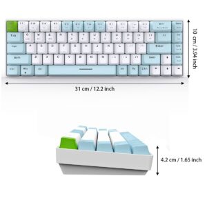 Merdia Dual Mode 2.4G/BT Wireless Mechanical Keyboard Red Switch Gaming Keyboard 68 Keys White & Blue | Office Keyboard | PC Gaming Keyboards | Bluetooth Keyboard | Mechanical Gaming Keyboard