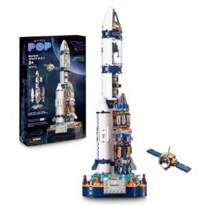 JOJO&Peach Space Exploration Rocket Building Toys, Collectible Display Model Set, Ideas Gift for Adults Boys Girls Age 8+（863 Pieces）