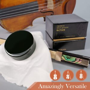 Viotti Dark Olive Rosin for Violin, Viola & Cello: Super-Smooth Rosin Engineered with Advanced Technology for Superior Grip with Low Dust, Shipped in Padded Protective Case to Prevent Cracking