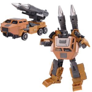 tiydiygo alloy military model transformer toy, small military aircraft fighter tank model deformation robot action figures toy for kids boys girls (transformer missile vehicle model)