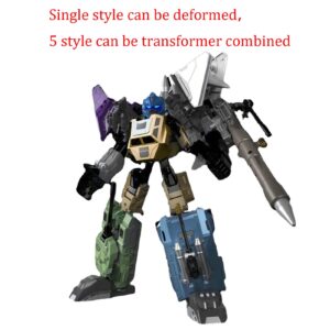 Tiydiygo Alloy Military Model Transformer Toy, Small Military Aircraft Fighter Tank Model Deformation Robot Action Figures Toy for Kids Boys Girls (Transformer Missile Vehicle Model)