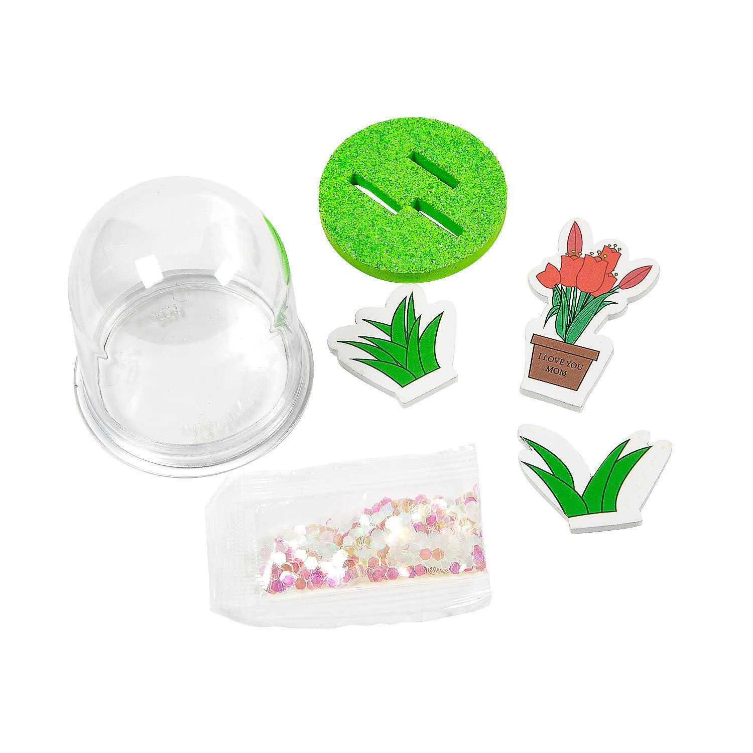 Mother’s Day Flower Glitter Snow Globe Craft Kit - Makes 12