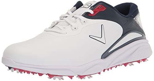 Callaway Footware Men's Golf Coronado v3 Sneaker, White/Blue/Red, 10.5