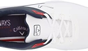 Callaway Footware Men's Golf Coronado v3 Sneaker, White/Blue/Red, 10.5