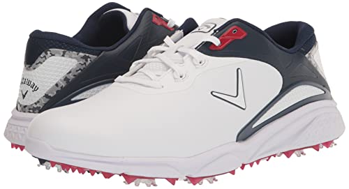 Callaway Footware Men's Golf Coronado v3 Sneaker, White/Blue/Red, 10.5