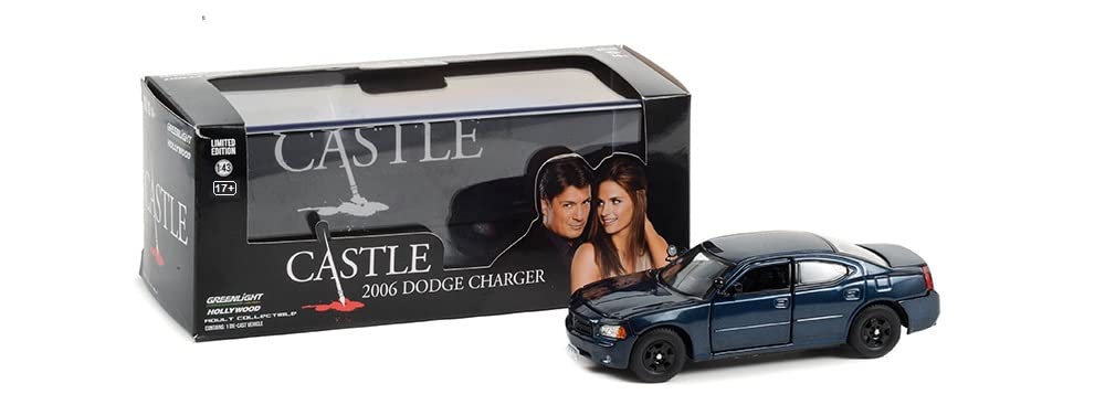 Greenlight 86604 Castle - Detective Kate Beckett's 2006 Dodge Charger - Midnight Blue Pearlcoat 1:43 Scale Diecast