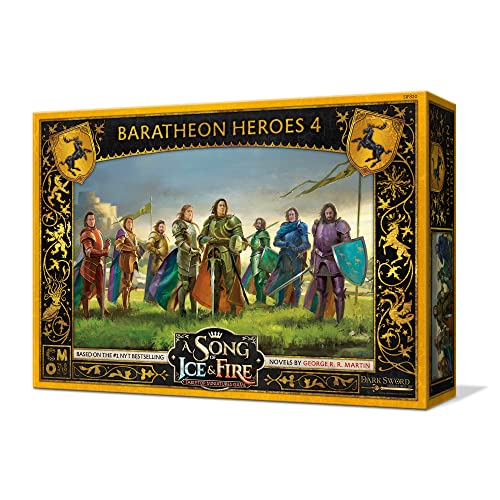 CMON A Song of Ice and Fire Tabletop Miniatures Game Baratheon Heroes 4 Box Set - Unite Legendary Heroes for Conquest! Strategy Game for Adults, Ages 14+, 2+ Players, 45-60 Minute Playtime, CMON