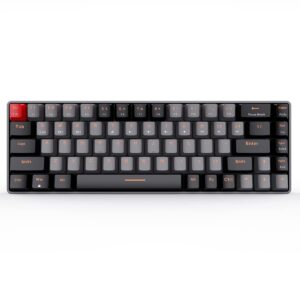 merdia dual mode 2.4g/bt wireless mechanical keyboard blue switch gaming keyboard 68 keys black & grey | office keyboard | pc gaming keyboards | creamy soft keyboard | mechanical gaming keyboard