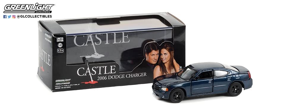 Greenlight 86604 Castle - Detective Kate Beckett's 2006 Dodge Charger - Midnight Blue Pearlcoat 1:43 Scale Diecast