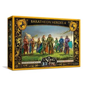 cmon a song of ice and fire tabletop miniatures game baratheon heroes 4 box set - unite legendary heroes for conquest! strategy game for adults, ages 14+, 2+ players, 45-60 minute playtime, cmon