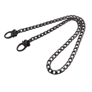 Replacement Metal Flat Chain For Handbag Shoulder Strap Bag Purse Black 47.24inch