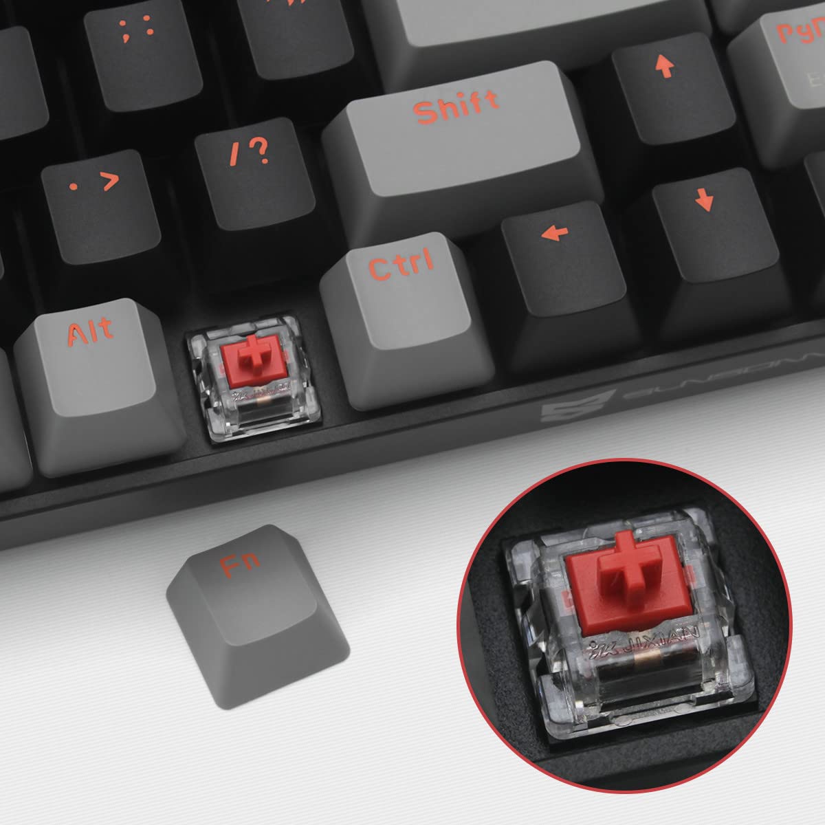 Merdia Dual Mode 2.4G/BT Wireless Mechanical Keyboard Red Switch Gaming Keyboard 68 Keys Black & Grey | Office Keyboard | PC Gaming Keyboards | Creamy Soft Keyboard | Mechanical Gaming Keyboard