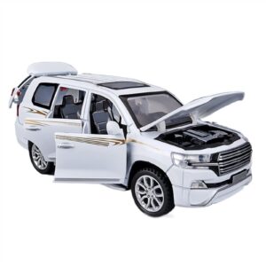 Car Diecast Model Alloy Car Model Diecast Metal Toy Vehicles Car Model Collection Simulation Children Gift 1/32 for Toyota for Land Cruiser for Prado (Color : White)