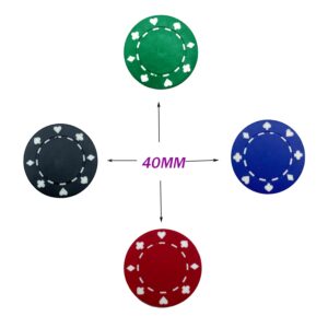 SEETOOOGAMES Casino Poker Chips - 100 Pieces 11.5g Suited Design - 4 Colors (25 red, 25 Green,25 Blue,25 Black)