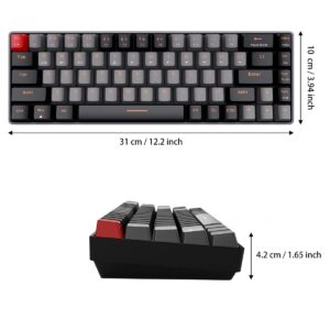 Merdia Dual Mode 2.4G/BT Wireless Mechanical Keyboard Blue Switch Gaming Keyboard 68 Keys Black & Grey | Office Keyboard | PC Gaming Keyboards | Creamy Soft Keyboard | Mechanical Gaming Keyboard