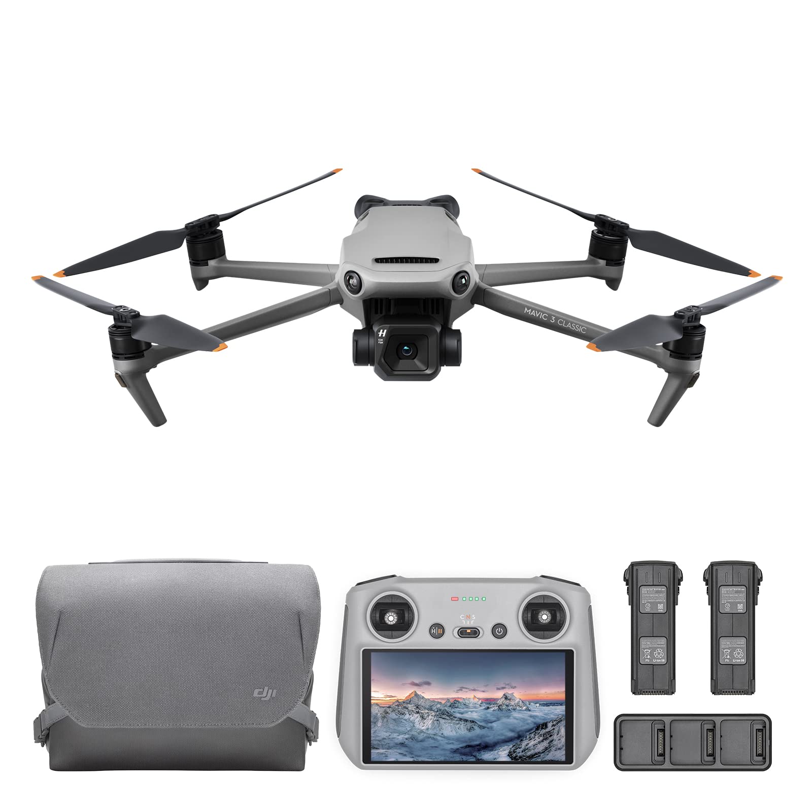 DJI Mavic 3 Classic (DJI RC) + Fly More Combo - Drone with 4/3 CMOS Hasselblad Camera, 5.1K HD Video, 2 More Batteries for Up to 92-Min Flight Time, Omnidirectional Obstacle Sensing