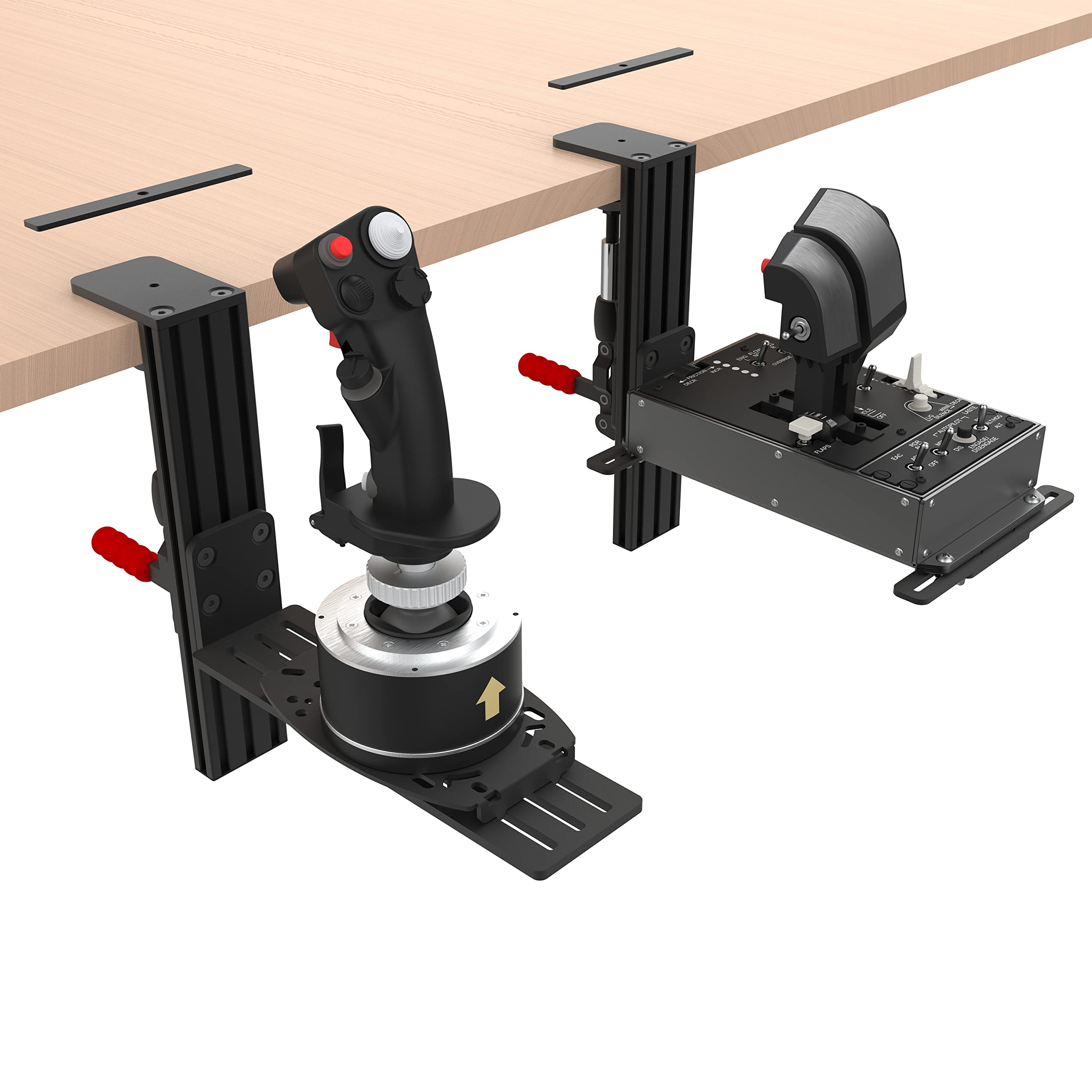 Easyget 2 Set Desk Mount for Thrustmaster Hotas Warthog/T.Flight Joystick/T.16000M FCS/TCA Sidestick, Logitech G X56/ X52 Hotas, VKB Gladiator, Winwing Orion 2 Hotas & Other Flight Hand-controllers