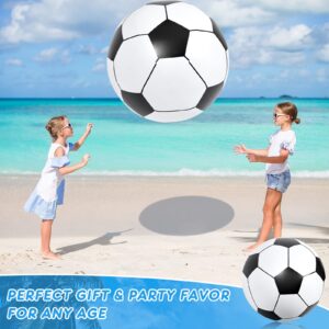 Lewtemi 2 Pcs 40 Inch Giant Inflatable Soccer Ball Large Huge Beach Ball Football Sports Birthday Party Decoration Favors Operation Christmas Pool Themed Toys for Outdoor Activity Games(Black)