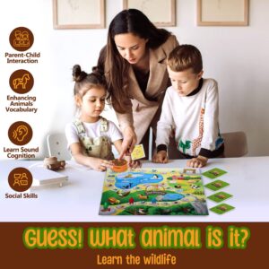 PlayRoute Zoo Keeper Game | Animal Games with Realistic Animal Sounds | 4 Level Board & Card Games | Educational Learning Activity for Kids Ages 5-12 Years and Up