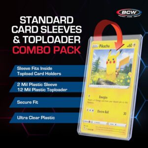 BCW 200 Card Sleeves + 200 Top Loaders for Cards Baseball Card Protectors Penny Sleeves + Toploaders (200)