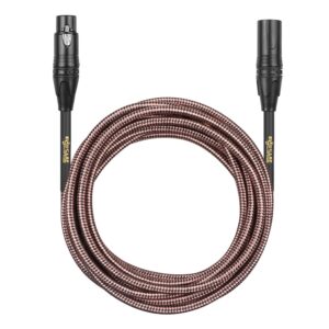 Clef Audio Labs XLR Male to XLR Female, 20-Feet, Mic Cable, Black, Zinc Alloy Shell, Copper Braided Jacket, Gold Plated 3-Pin Connectors for Microphone, Studio Recording and Audio Interface