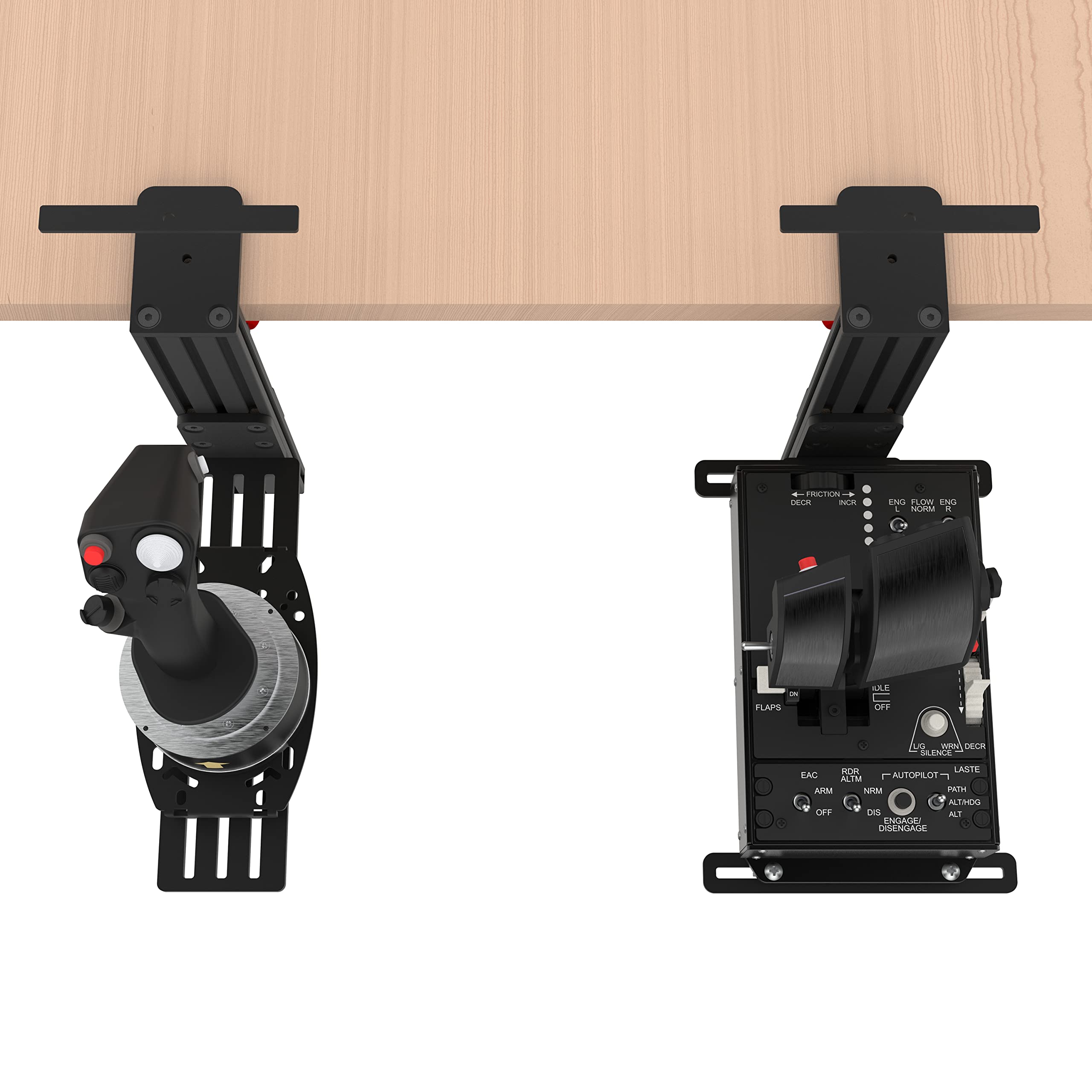 Easyget 2 Set Desk Mount for Thrustmaster Hotas Warthog/T.Flight Joystick/T.16000M FCS/TCA Sidestick, Logitech G X56/ X52 Hotas, VKB Gladiator, Winwing Orion 2 Hotas & Other Flight Hand-controllers