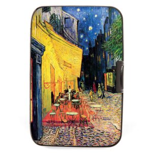 monarque armored wallet credit card case with rfid data theft protection (van gogh cafe)