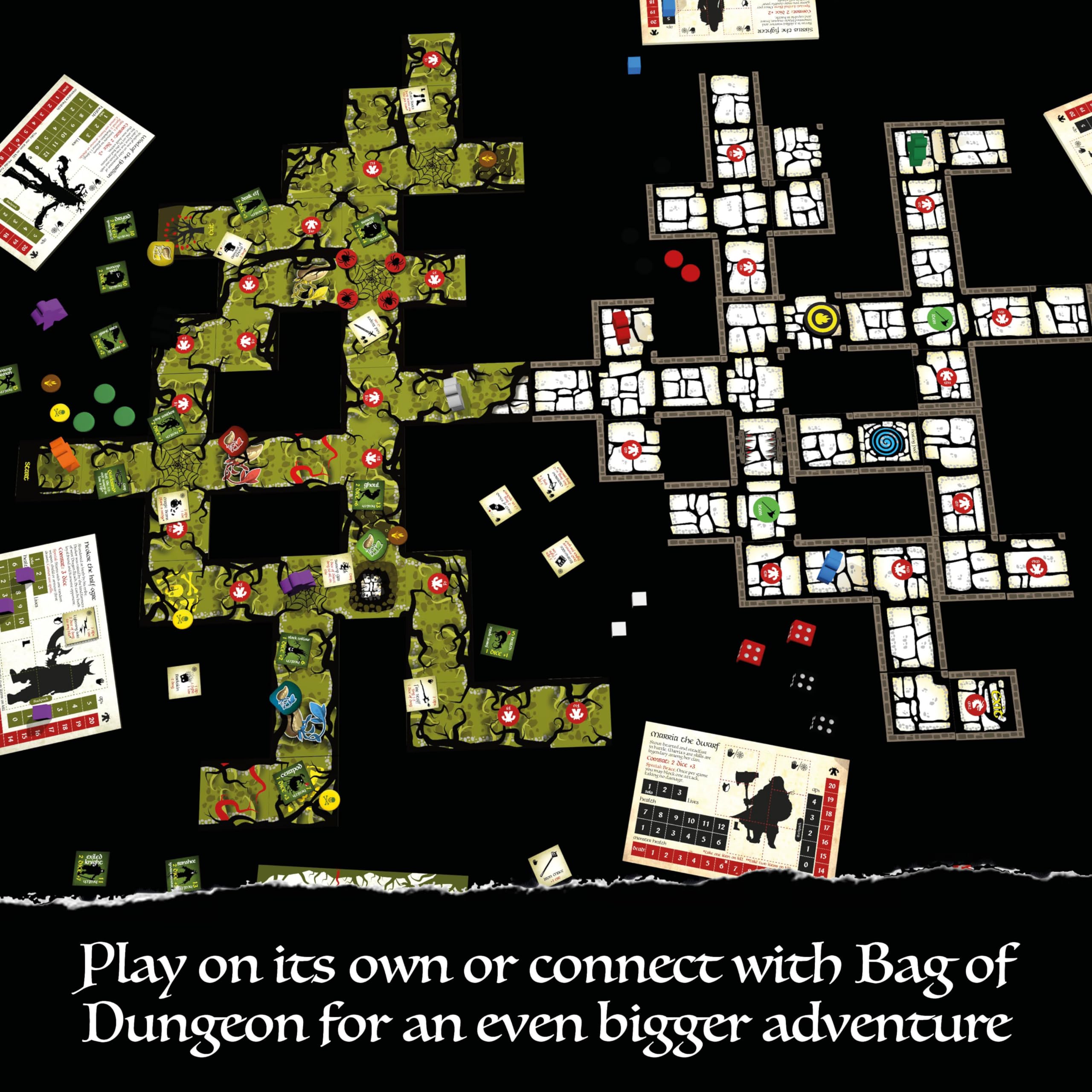 The Cursed Forest: Bag of Dungeon 2 is The 2nd Game in This Popular Series of Fantasy Adventure Board Games | A Complete Game and Expansion for BOD | 1-4 Players | Age 7+ | Simple-to-Play