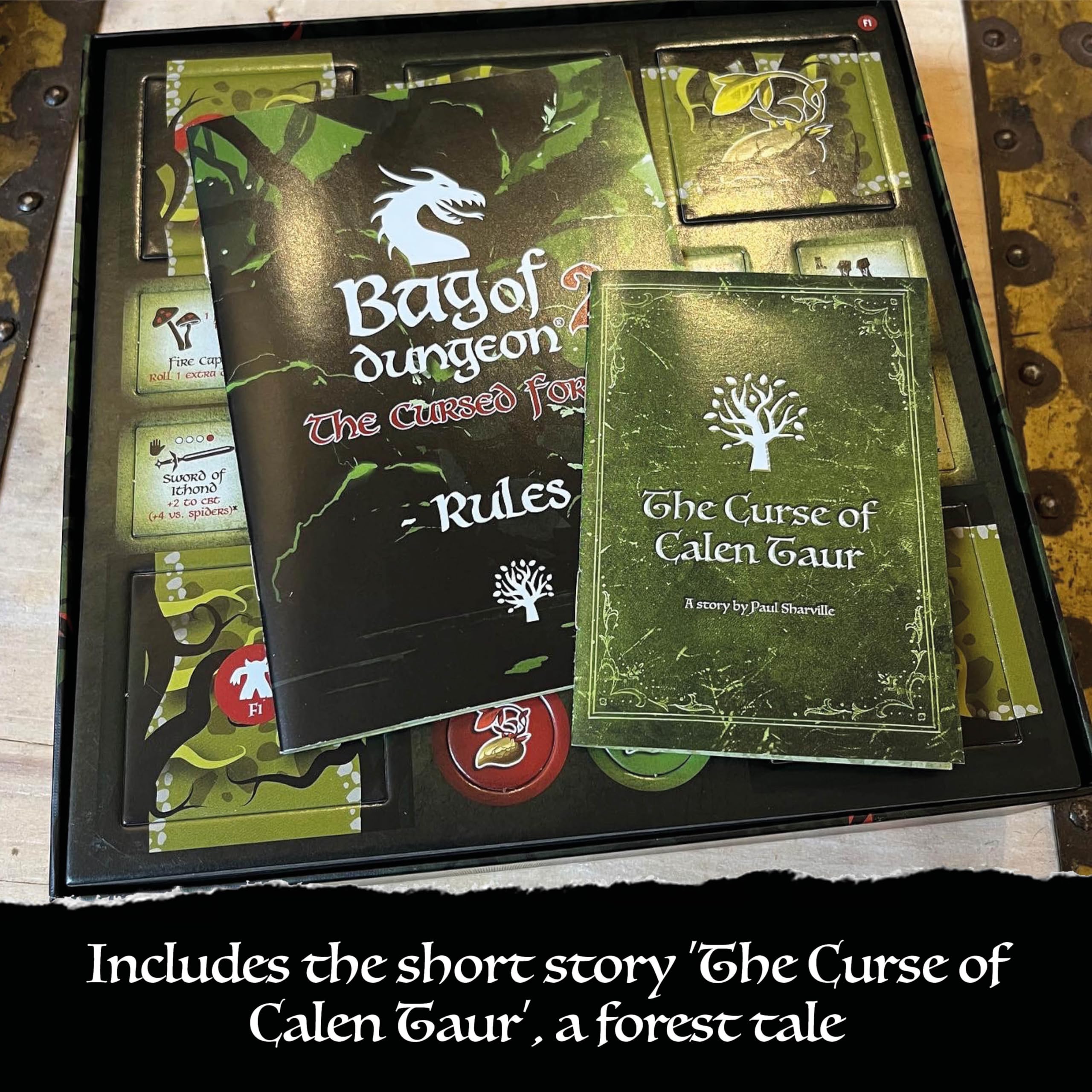 The Cursed Forest: Bag of Dungeon 2 is The 2nd Game in This Popular Series of Fantasy Adventure Board Games | A Complete Game and Expansion for BOD | 1-4 Players | Age 7+ | Simple-to-Play