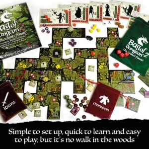 The Cursed Forest: Bag of Dungeon 2 is The 2nd Game in This Popular Series of Fantasy Adventure Board Games | A Complete Game and Expansion for BOD | 1-4 Players | Age 7+ | Simple-to-Play