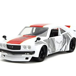 One Punch Man 1:24 1974 Mazda RX-3 Die-cast Car & 2.75" Saitama Figure, Toys for Kids and Adults