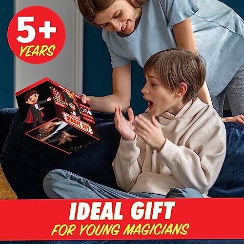 BLOONSY Magic Kit for Kids | Magic Tricks Set for Kids Age 6 8 10 12 | Magician Costume for Pretend Play with Easy to Follow Guide and Video Instructions Included