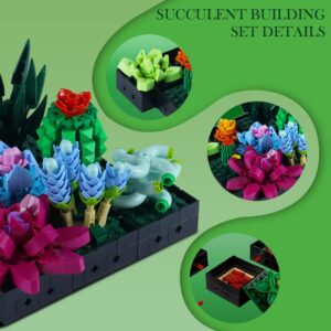 Bourvill Succulent Bonsai Building Kit, Create Your Own Botanical Oasis, DIY Home Decoration Succulent Flower Botanical Building Set, Gifts for Adults