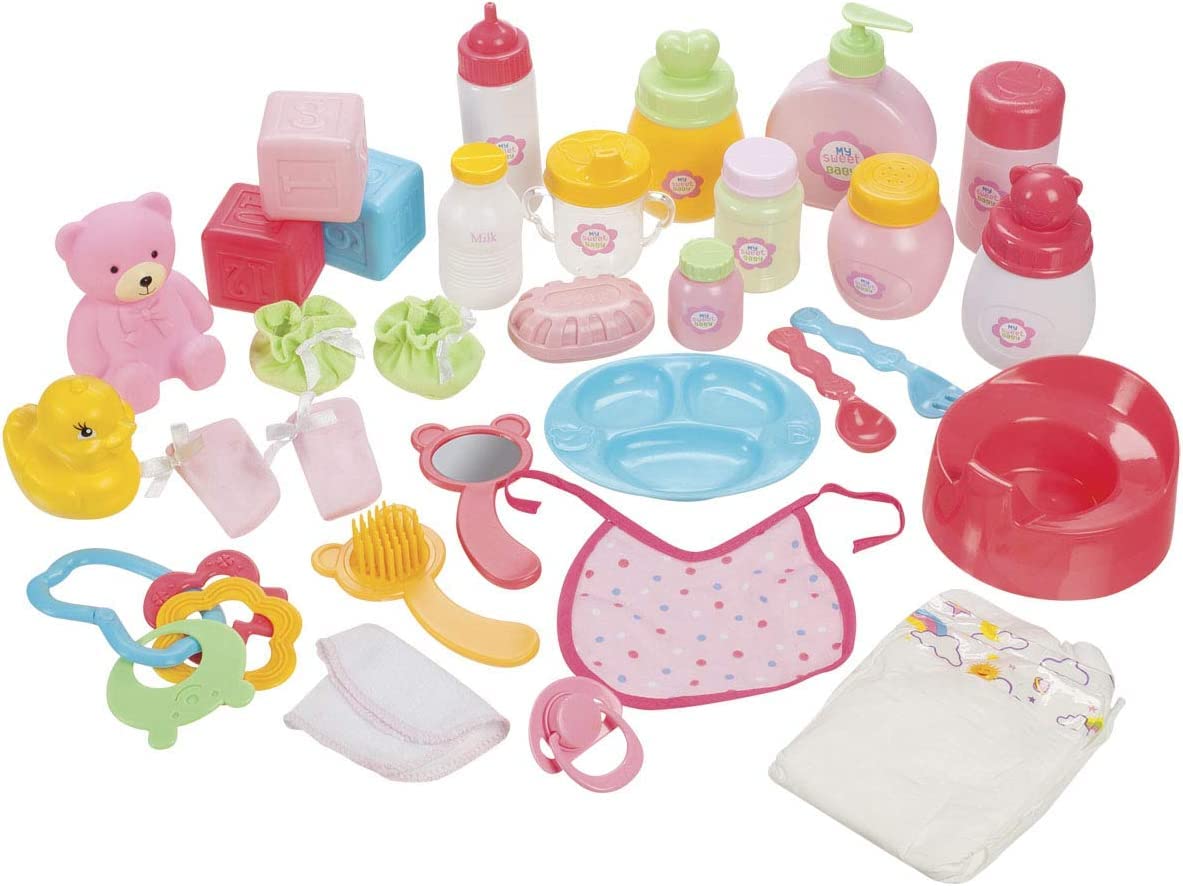 Toysmith My Sweet Baby Magic Baby Bottles, Baby Care Set, and Deluxe Baby Ensemble; Complete Baby Doll Care Set