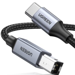 UGREEN USB B to USB C Printer Cable 3 FT Bundle with 6 FT USB B to USB C Printer Cable