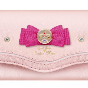 YaJaMa Sailor Moon Women Small Wallet PU Leather Bowknot Kawaii Tsukino Usagi Trifold Credit Card Holder Case for Girls (Pink)