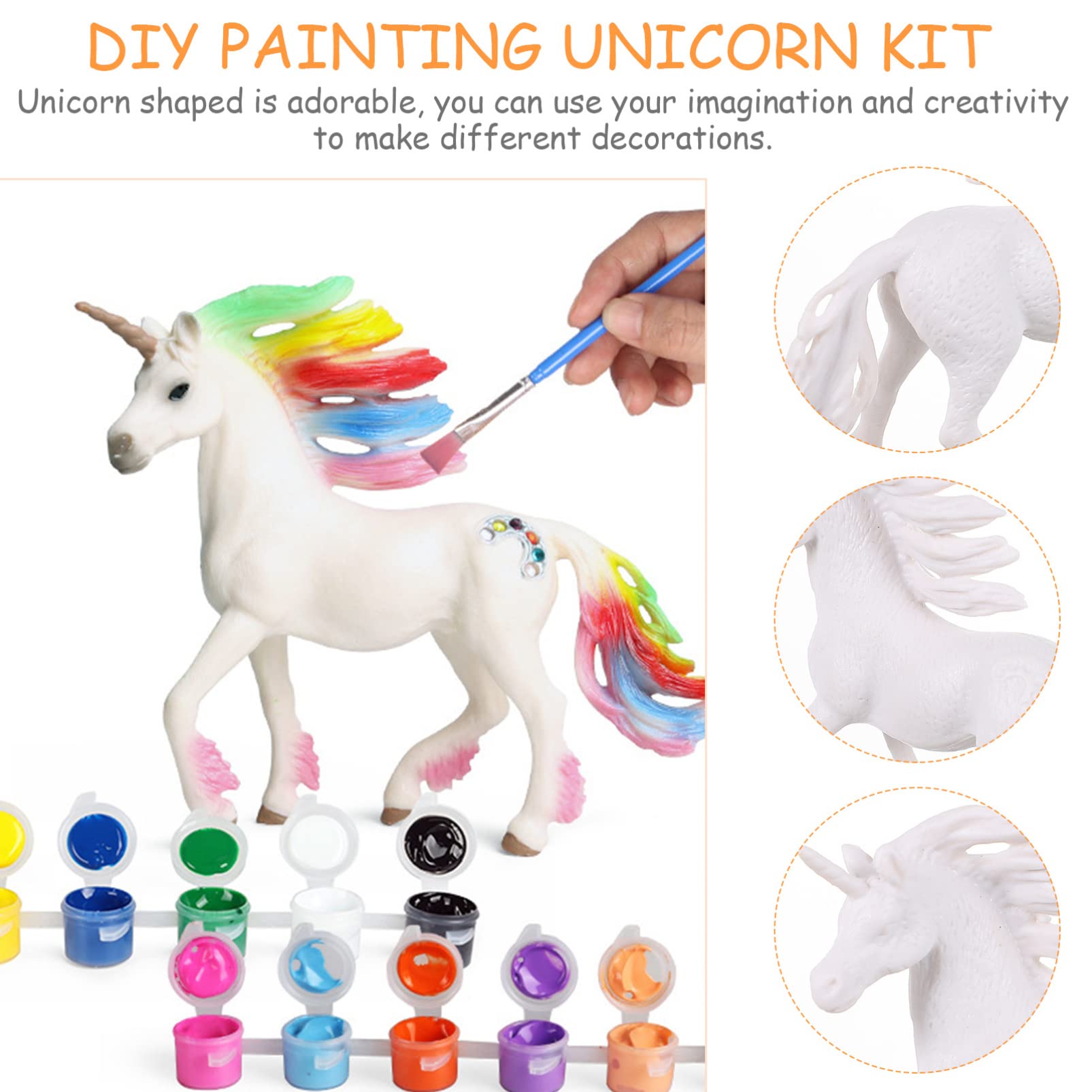 Paint Your Unicorn Set DIY Painting Unicorn Kit Unicorn Party Favor Decorate and Drawing 3D Toys for Kids Girl Toys Art and Craft Set…