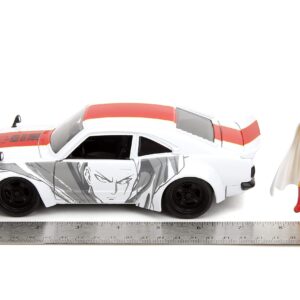 One Punch Man 1:24 1974 Mazda RX-3 Die-cast Car & 2.75" Saitama Figure, Toys for Kids and Adults