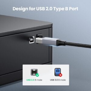 UGREEN USB B to USB C Printer Cable 3 FT Bundle with 6 FT USB B to USB C Printer Cable