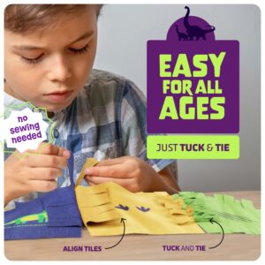 Dinosaur Tuck N' Tie Fleece Blanket Kit - DIY Crafts for Kids Ages 6+ Year Old - Best Arts & Craft Girl Easter Gifts Ideas - No Sew Quilt Blanket Making Kits - Girls Dino Gift - Crafting & Sewing Toys