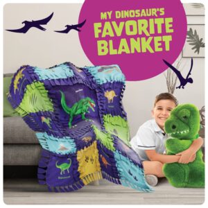 Dinosaur Tuck N' Tie Fleece Blanket Kit - DIY Crafts for Kids Ages 6+ Year Old - Best Arts & Craft Girl Easter Gifts Ideas - No Sew Quilt Blanket Making Kits - Girls Dino Gift - Crafting & Sewing Toys