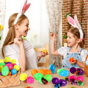 200 Pcs Filled Easter Eggs with Mini Pull Back Cars Include 100 Pcs Mini Pull Back Cars and 100 Pcs Colorful Easter Egg Cars Toy Vehicles for Easter Basket Stuffers Easter Eggs Hunt and Party Favors